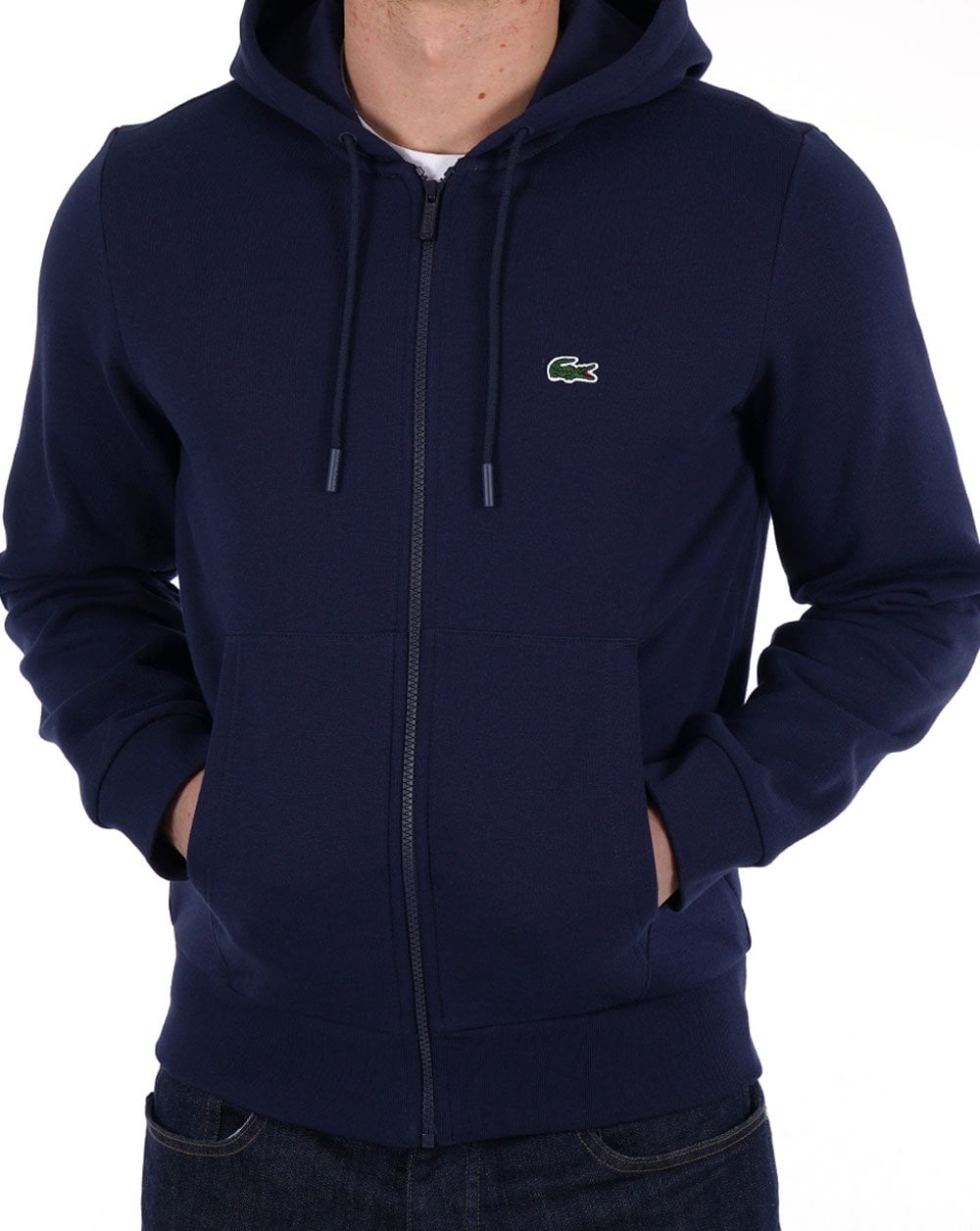Lacoste Zip Through Hoodie Navy
