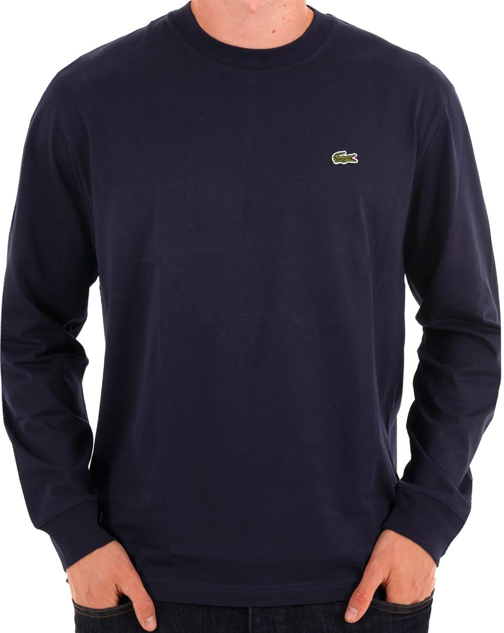 Lacoste Long Sleeve Cotton T Shirt Navy