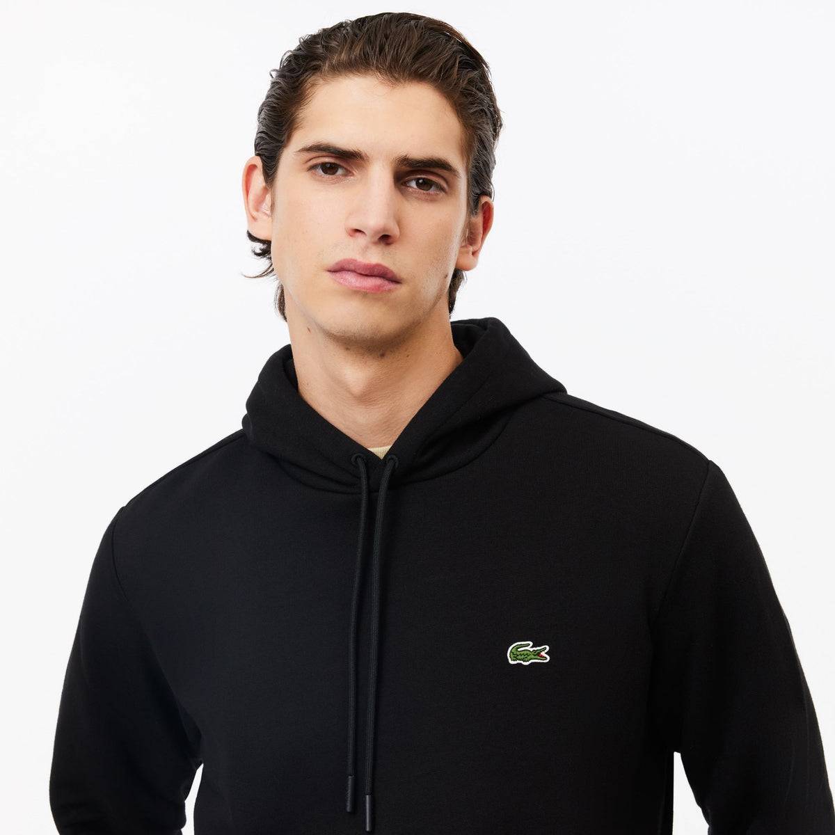 Lacoste Cotton Fleece Hoodie - Black
