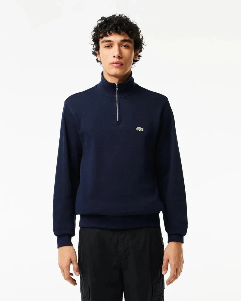 Lacoste Half-Zip Cotton Sweatshirt - Navy Blue